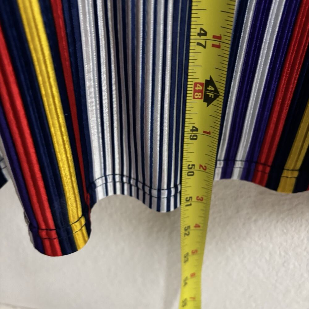 Attitudes by Renee Pleated Midi Dress Large Beachy Nautical Flowy Stretch Resort - Picture 7 of 10